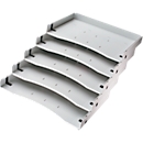 Tablette inclinée, pour caisson roulant &amp; caisson fixe Breno, 5 compartiments, plastique, gris clair