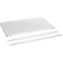 Tablette supplémentaire ORDO Professional, réglable en hauteur, charge max. 140 kg, L 1000 x P 500 x H 40 mm, acier, blanc trafic RAL 9016