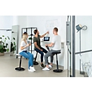 Tabouret assis et debout Topstar Sitness H1, réglable en hauteur, orientable sur 360°, noir/noir