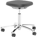 Tabouret de travail Labsit, rembourrage SKINTEC, L 400 x P 400 x H 450 - 650 mm, noir