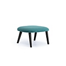 Tabouret Leyform, L 415 x P 560 x H 415 mm, tissu en laine mélangée/bois, bleu pétrole foncé/noir