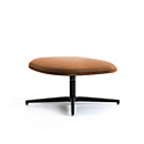 Tabouret Leyform, pivotant, L 740 x P 740 x H 380 mm, tissu en laine mélangée/aluminium, orange foncé/noir