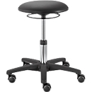 Tabouret pivotant TEC basic IS 1989, réglable en hauteur, assise ergonomique rembourrée, noir