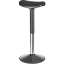 Tabouret réglable en hauteur - H 560-810 mm - tissu - noir/argenté