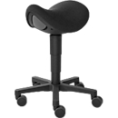 Tabouret selle Bimos, assise selle, dynamique d'assise 3D, hauteur d'assise 540-800 mm, roulettes universelles Ø 65 mm, noir