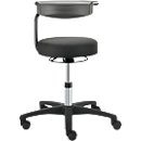 Taburete giratorio TEC basic IS 1999, regulable en altura, con reposabrazos, ergonom. asiento acolchado, negro