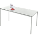 Tafel van stalen buizen - rechthoekig - B 1600 x D 700 x H 720 mm - vierkante buispoot lichtgrijs- tafelblad lichtgrijs - ons merk Schäfer Shop Pure