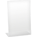 Tafelstandaard - acryl - B 215 x D 100 x H 300 mm - voor A4  formaat - schuin