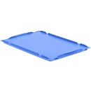 Tapa cobertora D64 para caja con dimensiones norma europea LTB/ELB, 600 x 400 mm, azul