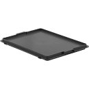 Tapa para caja con dimensiones norma europea, 400 x 300 mm, con gancho, gris hierro