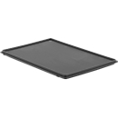 Tapa para caja con dimensiones norma europea, 600 x 400 mm, con gancho, gris hierro