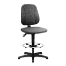 Task swivel chair 9651, fabric upholstery, glides and footrest ring, anthracite