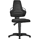 Task swivel chair, glides, black fabric, grey handles