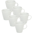 Tasse à café Solea, uni, blanc, porcelaine, 6 p.