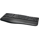 Tastatur Kensington Pro Fit® Ergo, ergonomisches Design, kabellos, Handgelenkauflage, Windows & Mac, B 216 x T 436 x H 38 mm schwarz