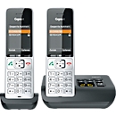 Téléphone sans fil Gigaset Comfort 500A Duo, répondeur, compatible avec les appareils auditifs, noir