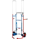 Teleskop-Reifenkarre mit Stützrädern, für 9 Reifen, bis 200 kg, B 705 x T 740 x H 1275-1905 mm
