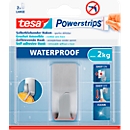 tesa Powerstrips Gancho impermeable Zoom, de acero inoxidable, para cuartos húmedos, máx. 2 kg