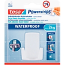 tesa Powerstrips Haken Wave, für Feuchträume, hält Gegenstände bis 2 kg, 1 Stück