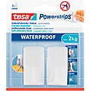 tesa Powerstrips Haken Wave, für Feuchträume, hält Gegenstände bis 2 kg, 2er-Set