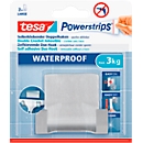 tesa Powerstrips Waterproof duo hook Zoom, made from stainless steel, for wet rooms, max. 3 kg