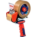 tesa® verpakkingstape-afroller low-noise 6500  – stalen – tot 50 mm breed – max. Ø 125 mm – intrekbaar mes