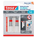 tesa® vis adhésive, pour papier peint &amp; plâtre, force d'adhésion jusqu'à 1 kg, réglable en hauteur, amovible, 2 pcs.