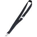 Textilband Durable, für Ausweishalter/Namensschilder, Karabinerhaken, Sicherheitsverschluss, L 440 x B 20 mm, Textil aus Bambusfasern, schwarz, 10 Stück