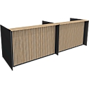 Theke Marino, groß, für 2 Personen, elektrisch höhenverstellbar, Memorypanel, Akustikpaneele, Kabeldurchlass, Holz, Eiche-Dekor/anthrazit