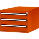 Tiroirs inférieurs Manuflex, pour établi Profi de profondeur 700 mm, rouge orangé