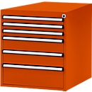 Tiroirs inférieurs Manuflex, pour établi Profi de profondeur 700 mm, rouge orangé