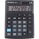 Tischrechner MAUL MC12, 12 Stellen, ergonomisch, Solar- und Batteriebetrieb, B 103 x T 137 x H 31 mm, schwarz
