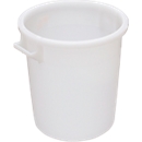 Tonneau, avec poignées, 35 l, Ø 390 x H 410 mm, convient pour aliments, résistant à la température, empilable, HDPE recyclable, blanc