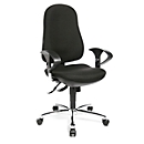 Topstar Bürostuhl Support® Synchro Deluxe, mit Armlehnen, Synchronmechanik, Bandscheibensitz, ergonomische Rückenlehne, schwarz/chromsilber