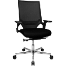 Topstar Bürostuhl T300, Synchronmechanik, mit Armlehnen, Netzrücken Lendenwirbelstütze, Muldensitz, schwarz/schwarz
