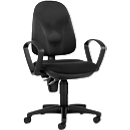 Topstar bureaustoel POINT 300, permanent contact, met armleuningen, ergonomisch gevormde wervelsteun, zwart