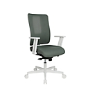 Topstar bureaustoel Sitness Life 50, met armleuningen, 3D-synchroonmechanisme, holle zit, netrugleuning, grijsgroen/wit