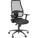 Topstar bureaustoel Syncro Net, synchroonmechanisme, zonder armleuningen, gazen rugleuning, ergonomisch gevormde wervelsteun, zwart