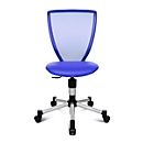 Topstar children’s swivel chair Titan Junior, without armrests, contoured seat, mesh back, blue/aluminium silver