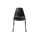 Topstar T2020 kuipstoel, sledeonderstel, ergonomische zitschaal, stapelbaar tot 4 stuks, zithoogte 450 mm, set van 2, zonder armleggers, zwart/zwart