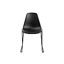 Topstar T2020 shell chair, sled base, ergonomic seat shell, stackable up to 4 pieces, seat height 450 mm, set of 2, without armrests, black/black