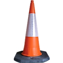Traffic cone RS-Guidesystems® LK 1055, H 1000 mm, with white reflector collar, plastic, orange