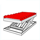 Train de rouleaux fixe, pour plateforme 1190 x 740 mm
