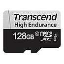 Transcend 350V - Flash-Speicherkarte (SD-Adapter inbegriffen) - 128 GB - UHS-I U1 / Class10 - microSDXC UHS-I