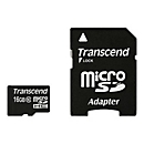 Transcend - Flash-Speicherkarte (microSDHC/SD-Adapter inbegriffen) - 16 GB - Class 10 - microSDHC