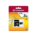 Transcend - Flash-Speicherkarte (SD-Adapter inbegriffen) - 2 GB - microSD