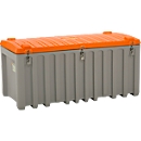 Transport- en platformkist CEMO CEMbox 750, polyethyleen, 750 l, L 1700 x B 840 x H 800 mm, stapelbaar, met zijdeur, grijs/oranje