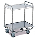 Transport trolley with laboratory and production table, 2 levels, 800 x 500 mm