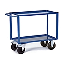 Transport trolley with table, 2 load surfaces/plate tray, 895 x 495 mm, load capacity 400 kg