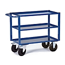 Transport trolley with table, 3 load areas/plate tray, 995 x 695 mm, load capacity 400 kg